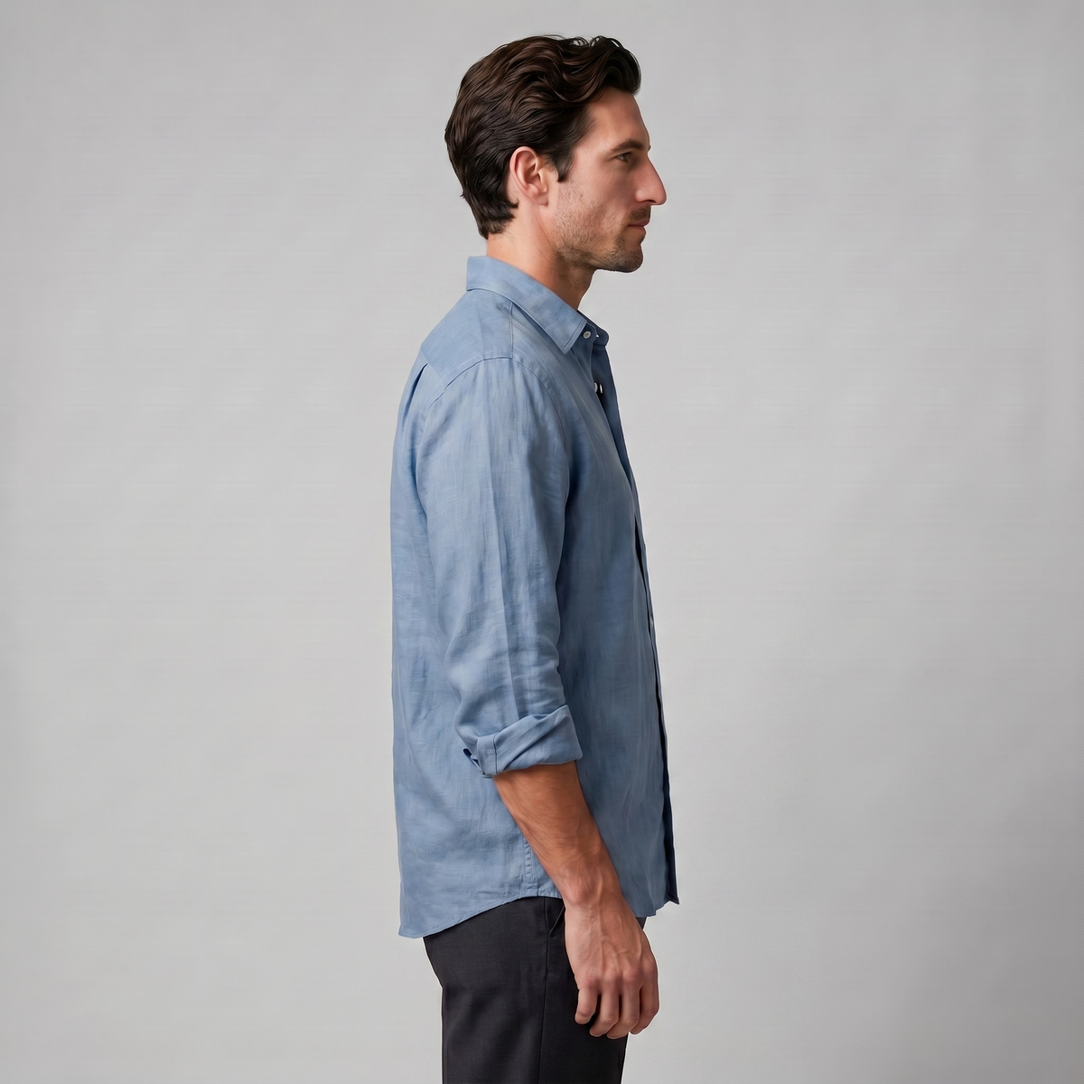Oversized Casual Herenshirt met Lange Mouwen