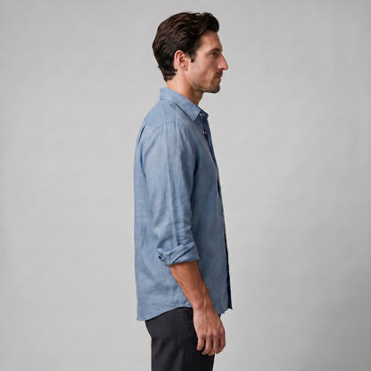Oversized Casual Herenshirt met Lange Mouwen