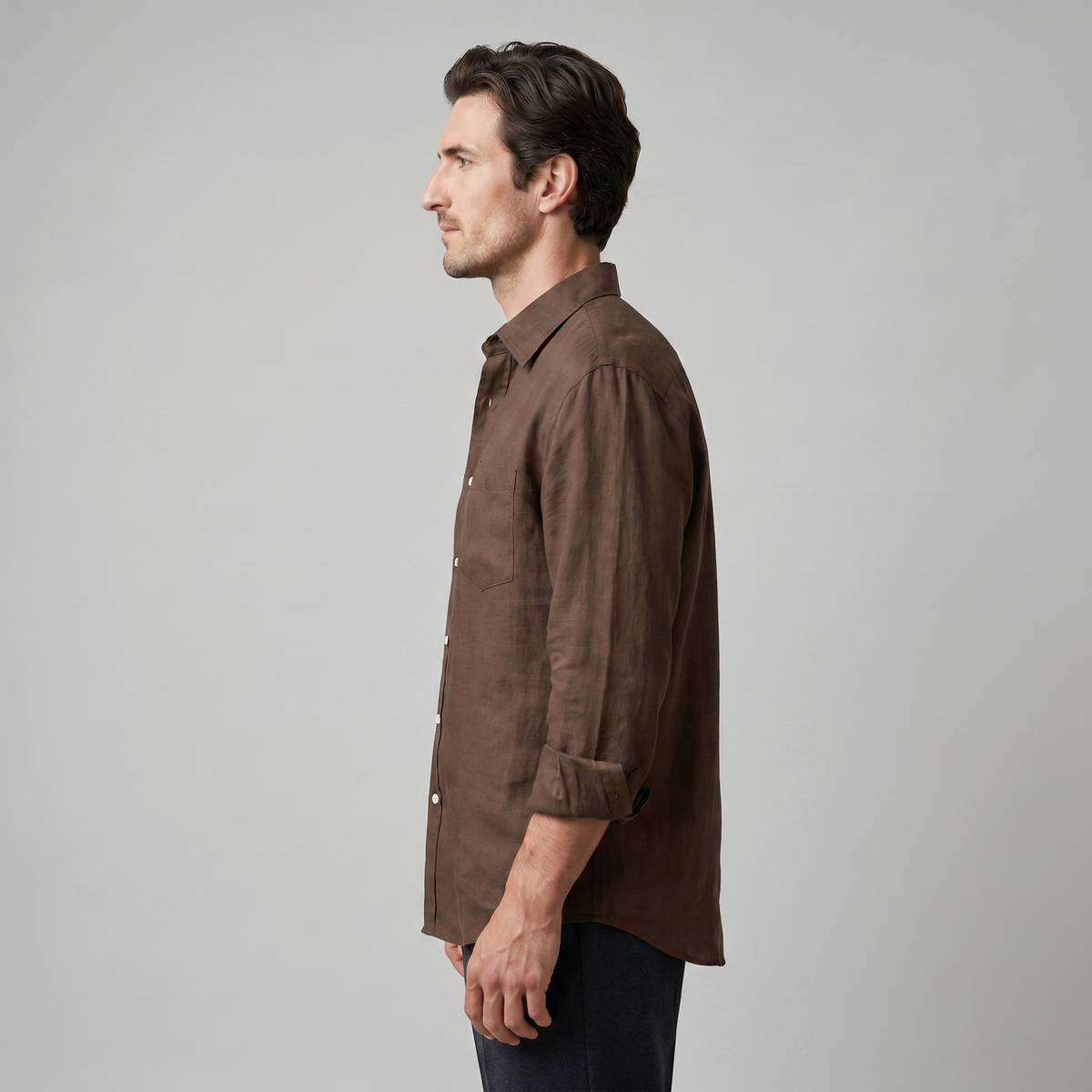 Oversized Casual Herenshirt met Lange Mouwen