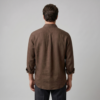 Oversized Casual Herenshirt met Lange Mouwen