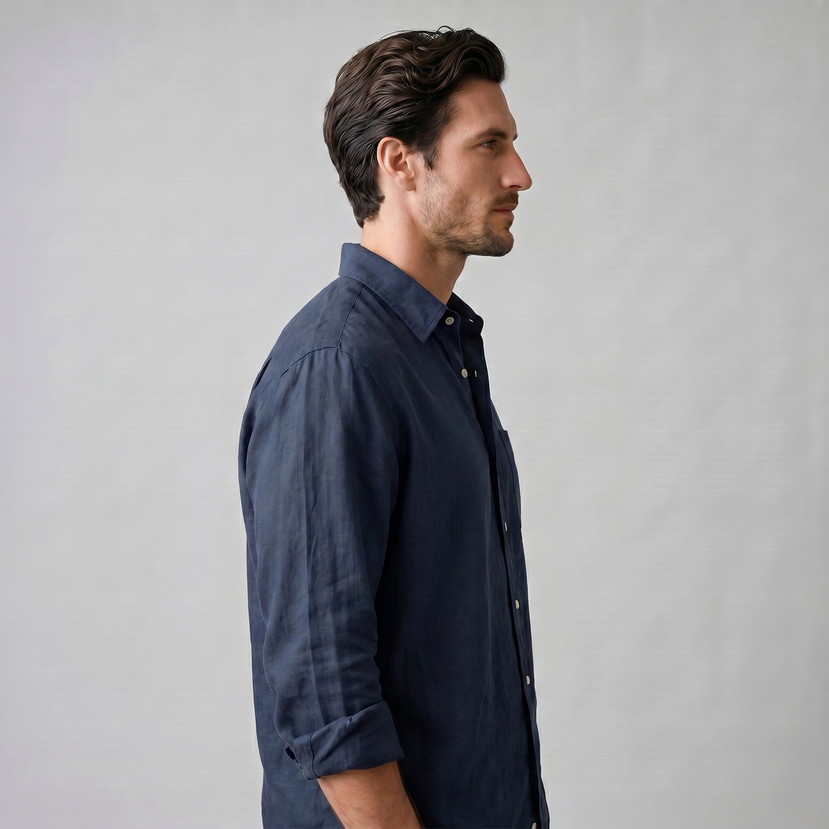 Oversized Casual Herenshirt met Lange Mouwen