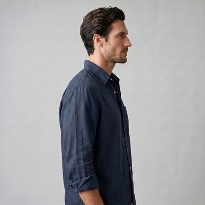Oversized Casual Herenshirt met Lange Mouwen