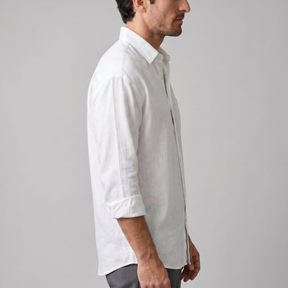 Oversized Casual Herenshirt met Lange Mouwen