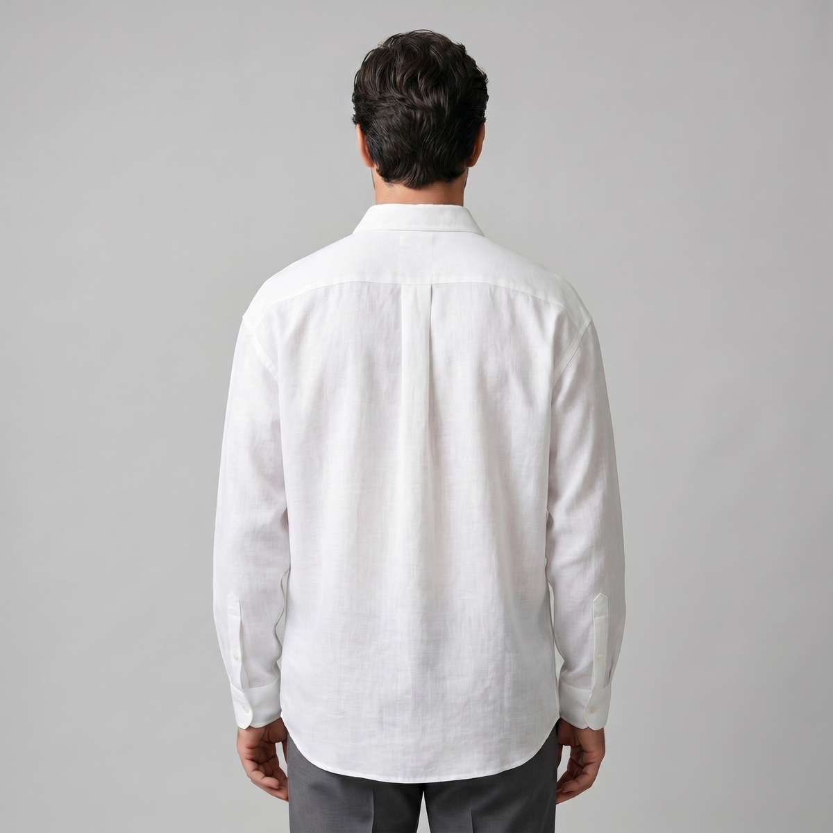 Oversized Casual Herenshirt met Lange Mouwen