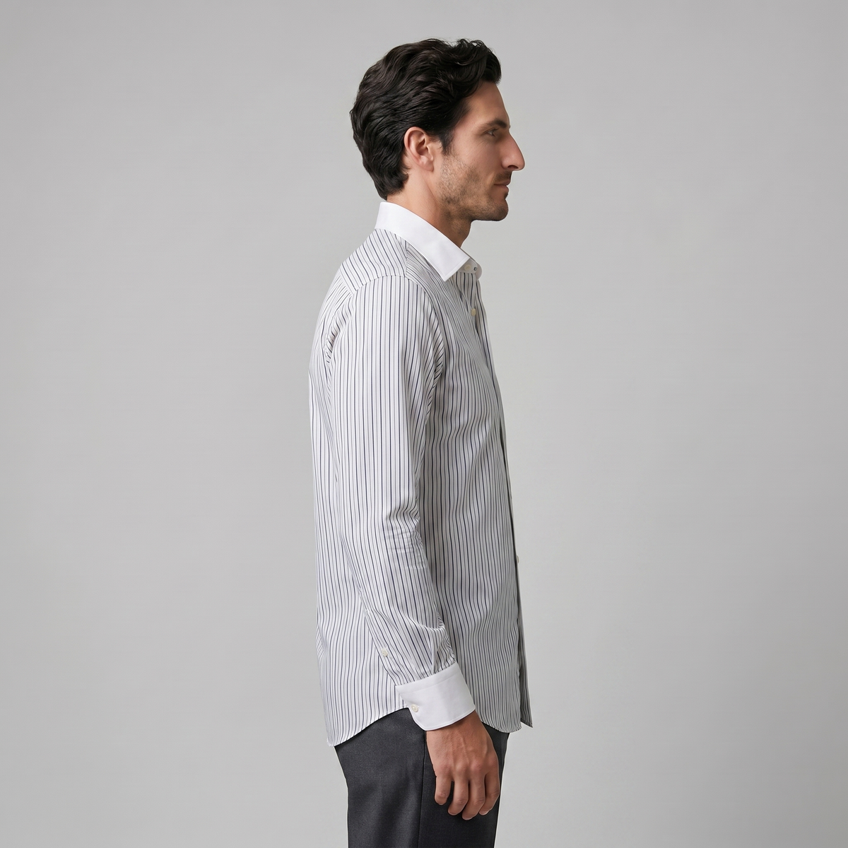 Elegante Gestreepte Heren Overhemd - Slim Fit Lange Mouwen Formeel