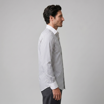 Elegante Gestreepte Heren Overhemd - Slim Fit Lange Mouwen Formeel