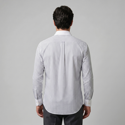 Elegante Gestreepte Heren Overhemd - Slim Fit Lange Mouwen Formeel