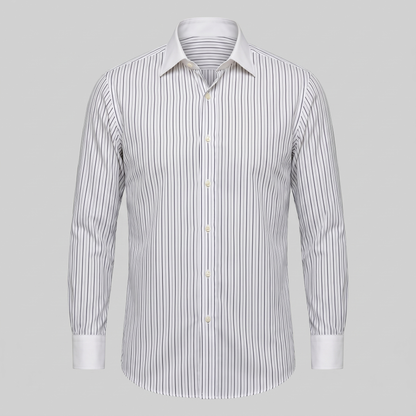 Elegante Gestreepte Heren Overhemd - Slim Fit Lange Mouwen Formeel
