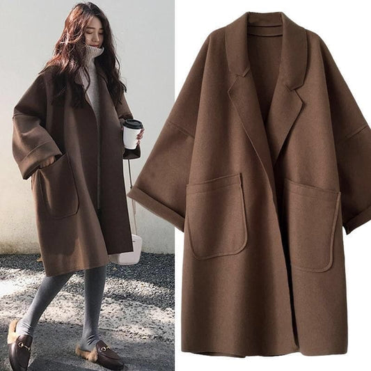 Aura Wolmix Trenchcoat – Oversized damesjas met elegante pasvorm