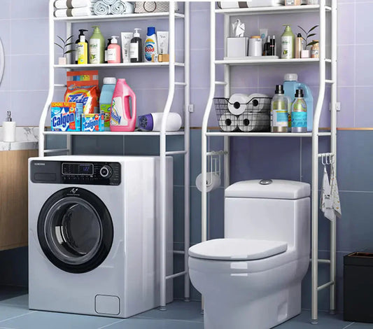 SpaceSaver Badkamerrek – Vrijstaand Opbergrek voor Toilet of Wasmachine