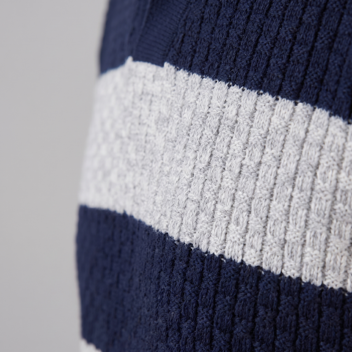 Gebreide Poloshirt met Open-Knit Textuur - Heren Lange Mouwen