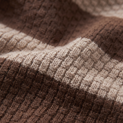 Gebreide Poloshirt met Open-Knit Textuur - Heren Lange Mouwen
