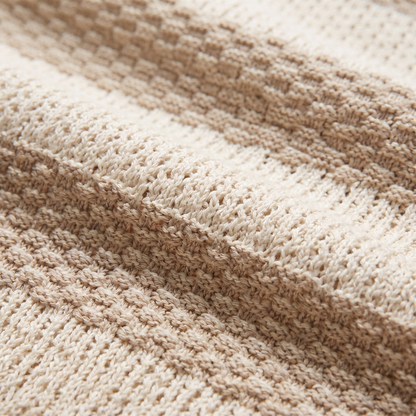 Gebreide Poloshirt met Open-Knit Textuur - Heren Lange Mouwen