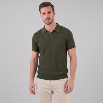 Ademend Open-Knit Poloshirt Heren - Smart Casual Zomer
