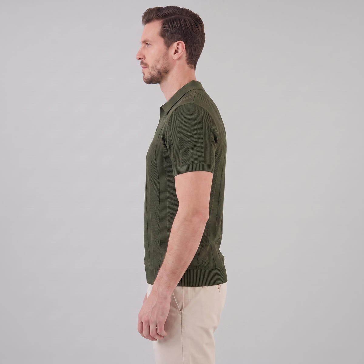 Ademend Open-Knit Poloshirt Heren - Smart Casual Zomer