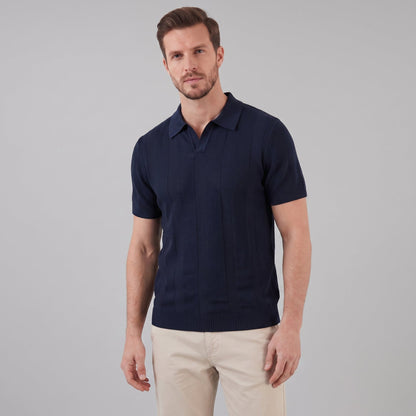 Ademend Open-Knit Poloshirt Heren - Smart Casual Zomer