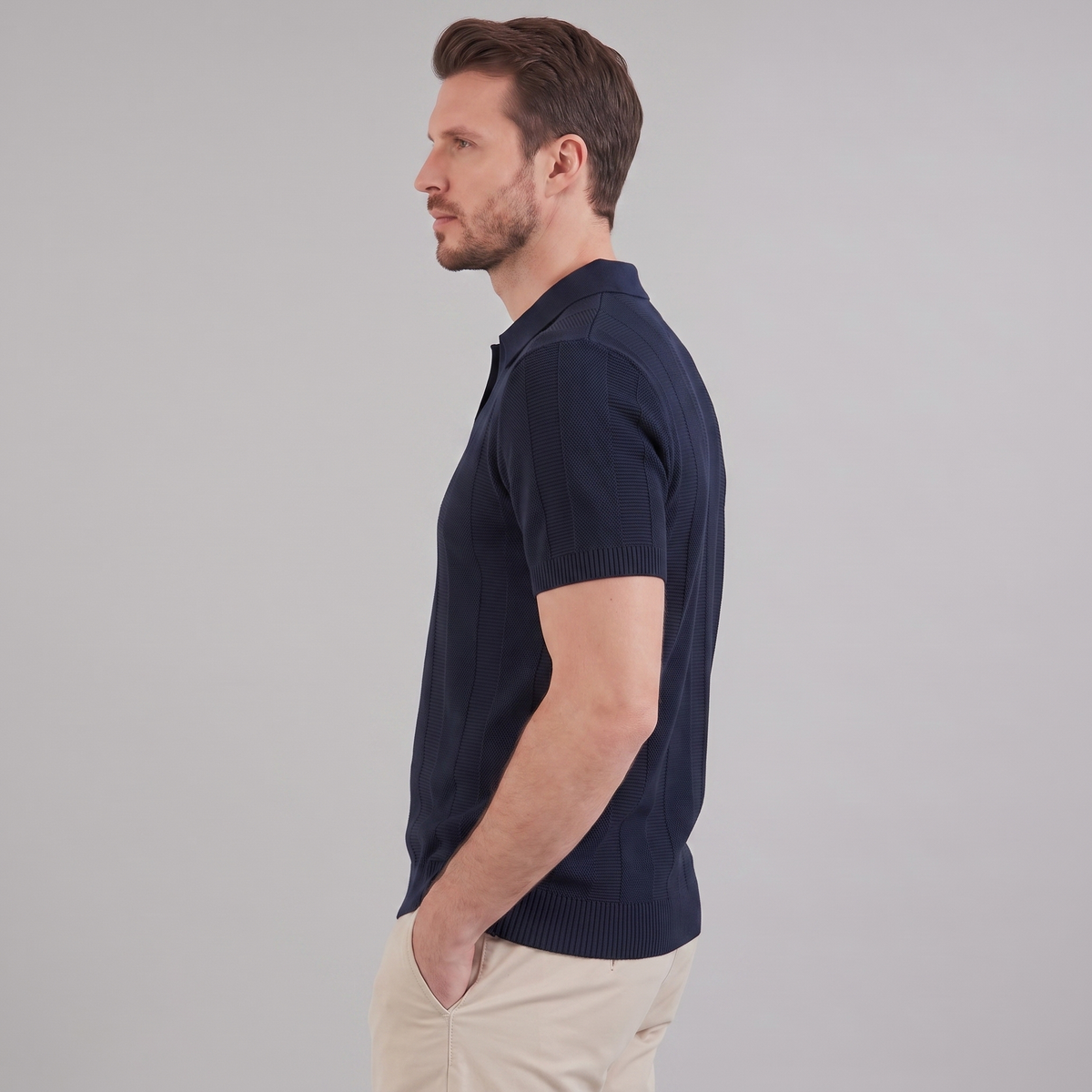 Ademend Open-Knit Poloshirt Heren - Smart Casual Zomer