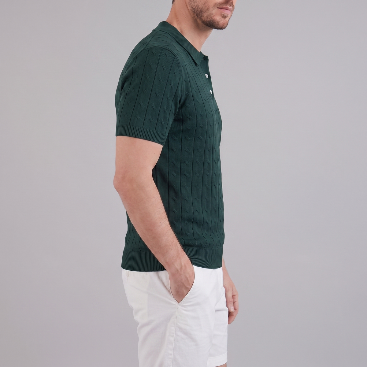 Gestructureerd Poloshirt met Textuurdetail - Heren Zomer