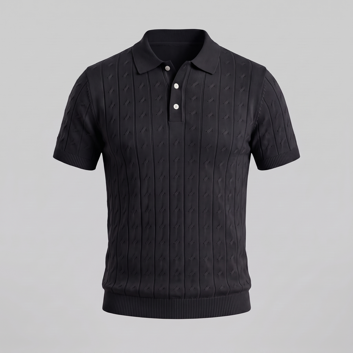 Gestructureerd Poloshirt met Textuurdetail - Heren Zomer