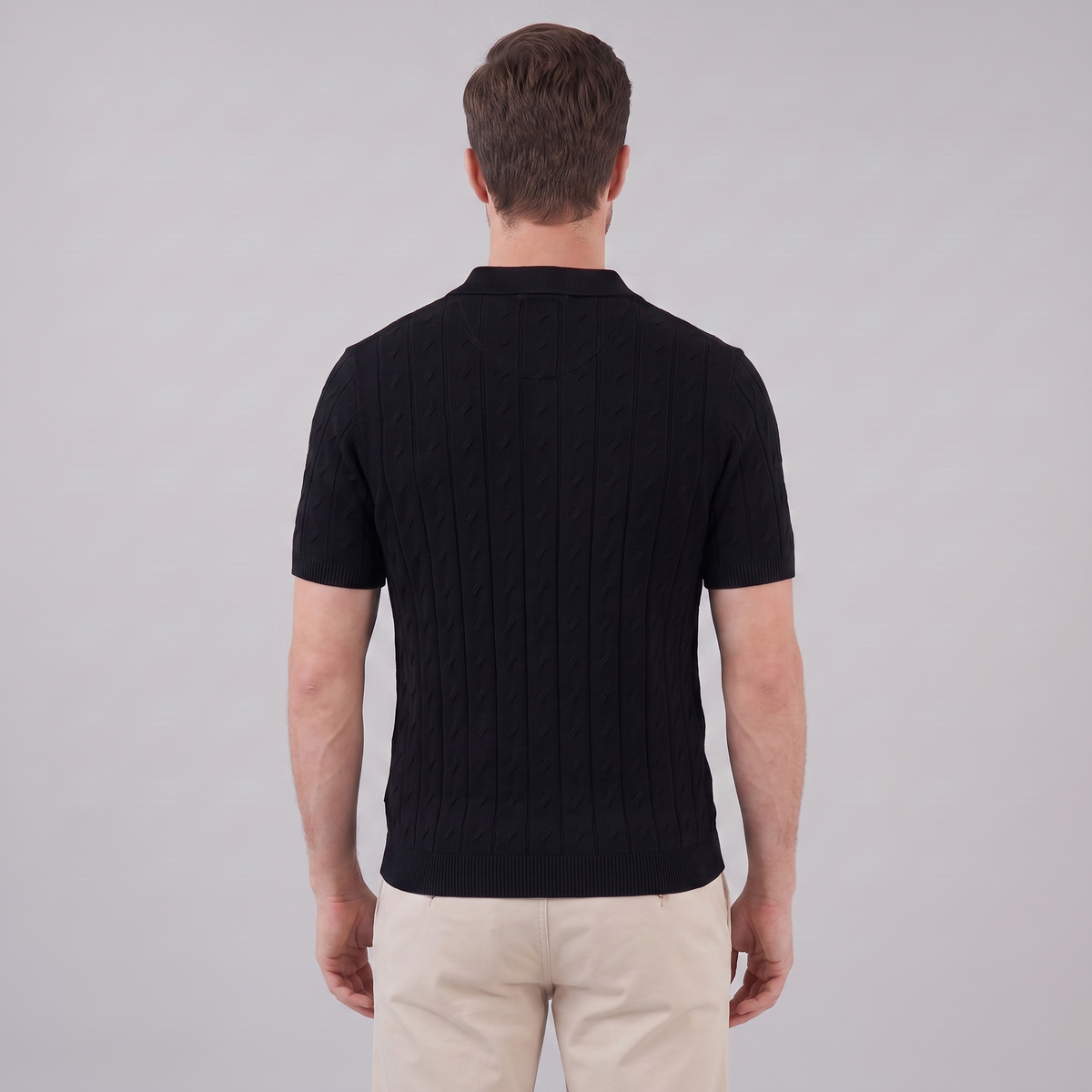 Gestructureerd Poloshirt met Textuurdetail - Heren Zomer