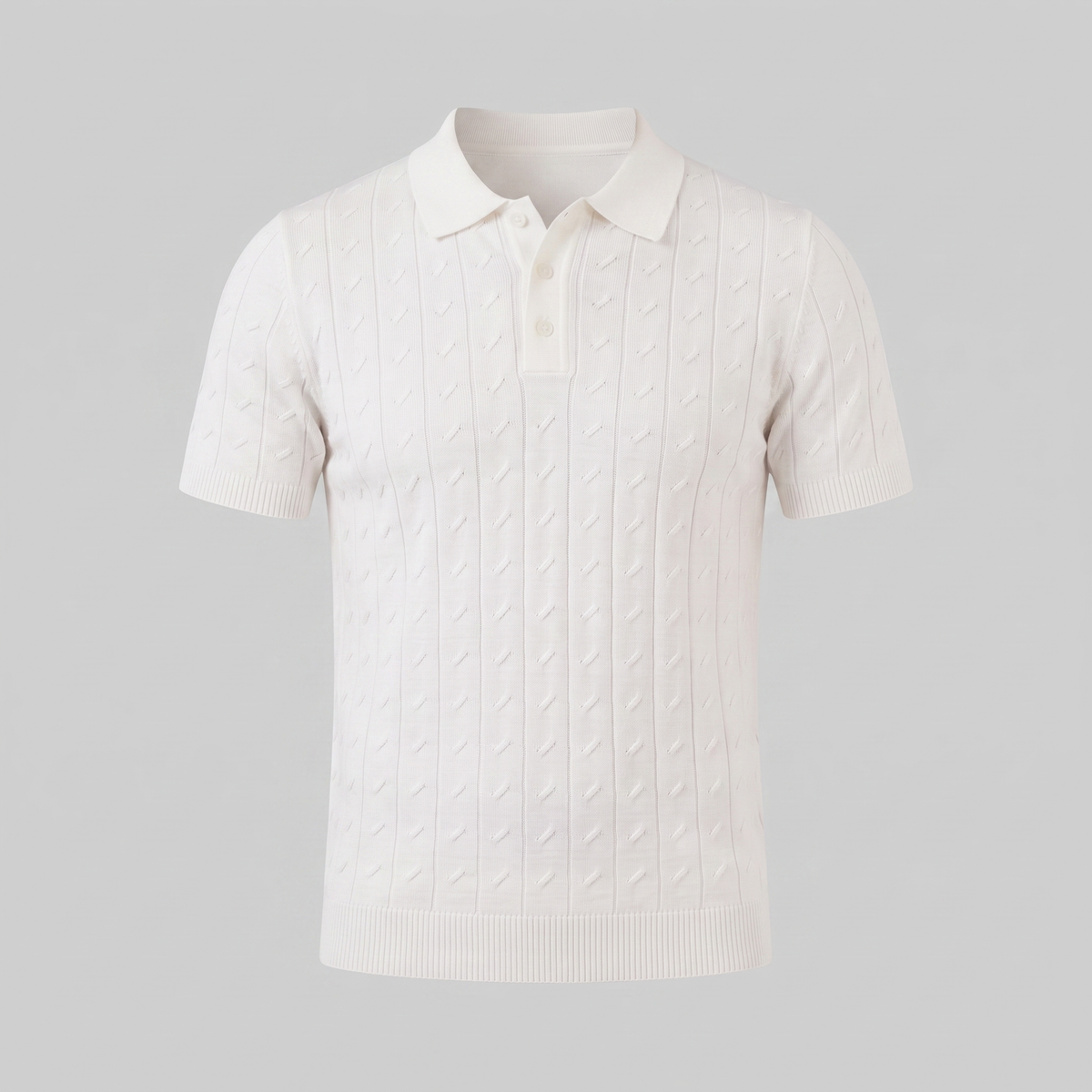 Gestructureerd Poloshirt met Textuurdetail - Heren Zomer