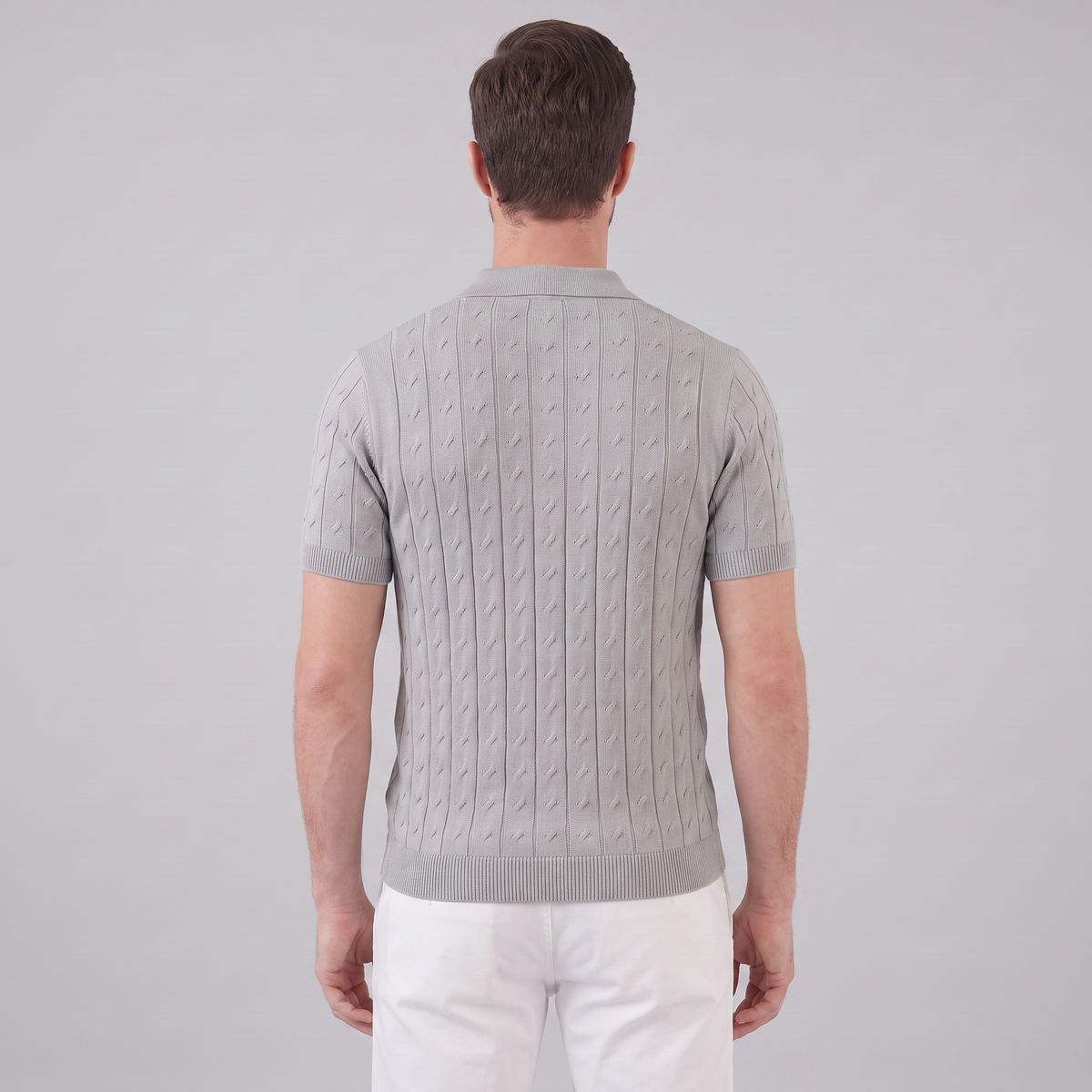 Gestructureerd Poloshirt met Textuurdetail - Heren Zomer