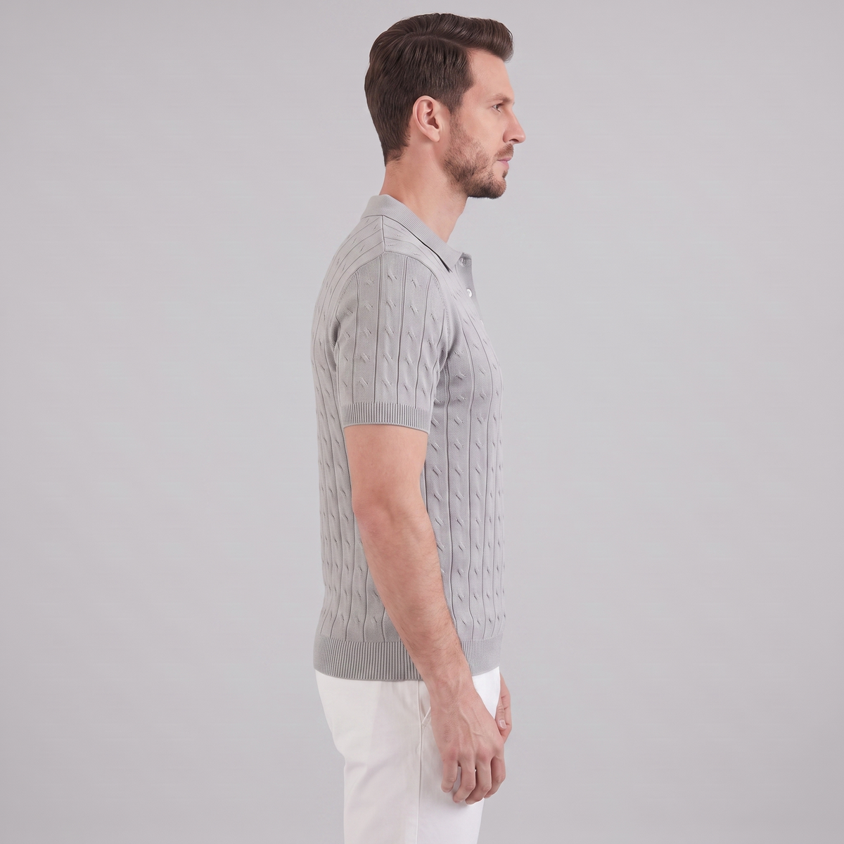 Gestructureerd Poloshirt met Textuurdetail - Heren Zomer