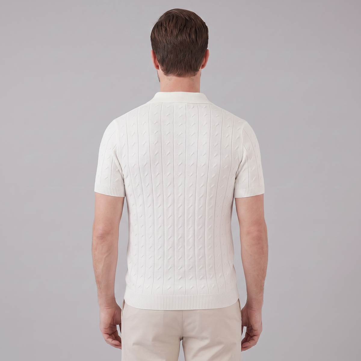Gestructureerd Poloshirt met Textuurdetail - Heren Zomer
