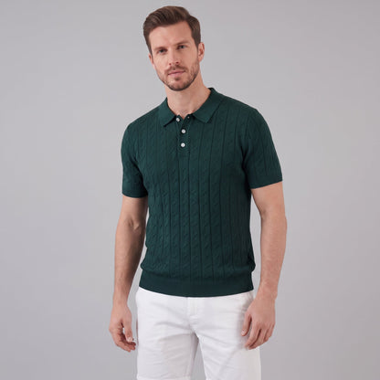 Gestructureerd Poloshirt met Textuurdetail - Heren Zomer