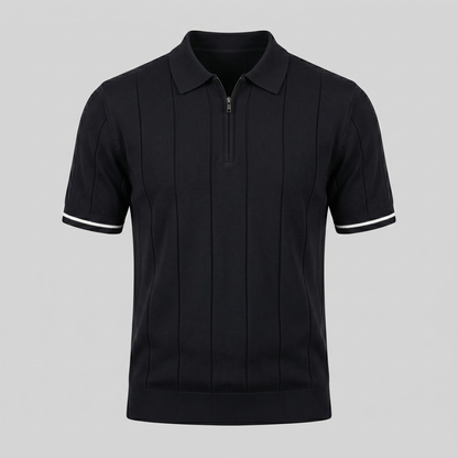 Verticale Streep Ritssluiting Poloshirt Heren - Slim Fit