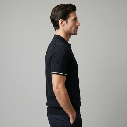 Verticale Streep Ritssluiting Poloshirt Heren - Slim Fit