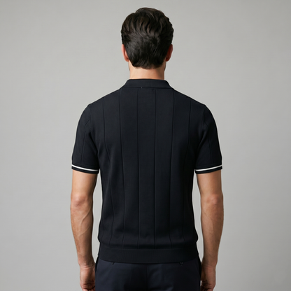 Verticale Streep Ritssluiting Poloshirt Heren - Slim Fit