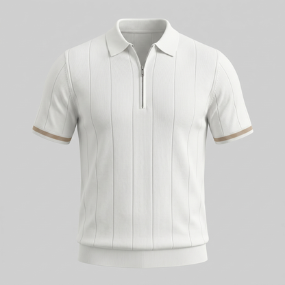 Verticale Streep Ritssluiting Poloshirt Heren - Slim Fit