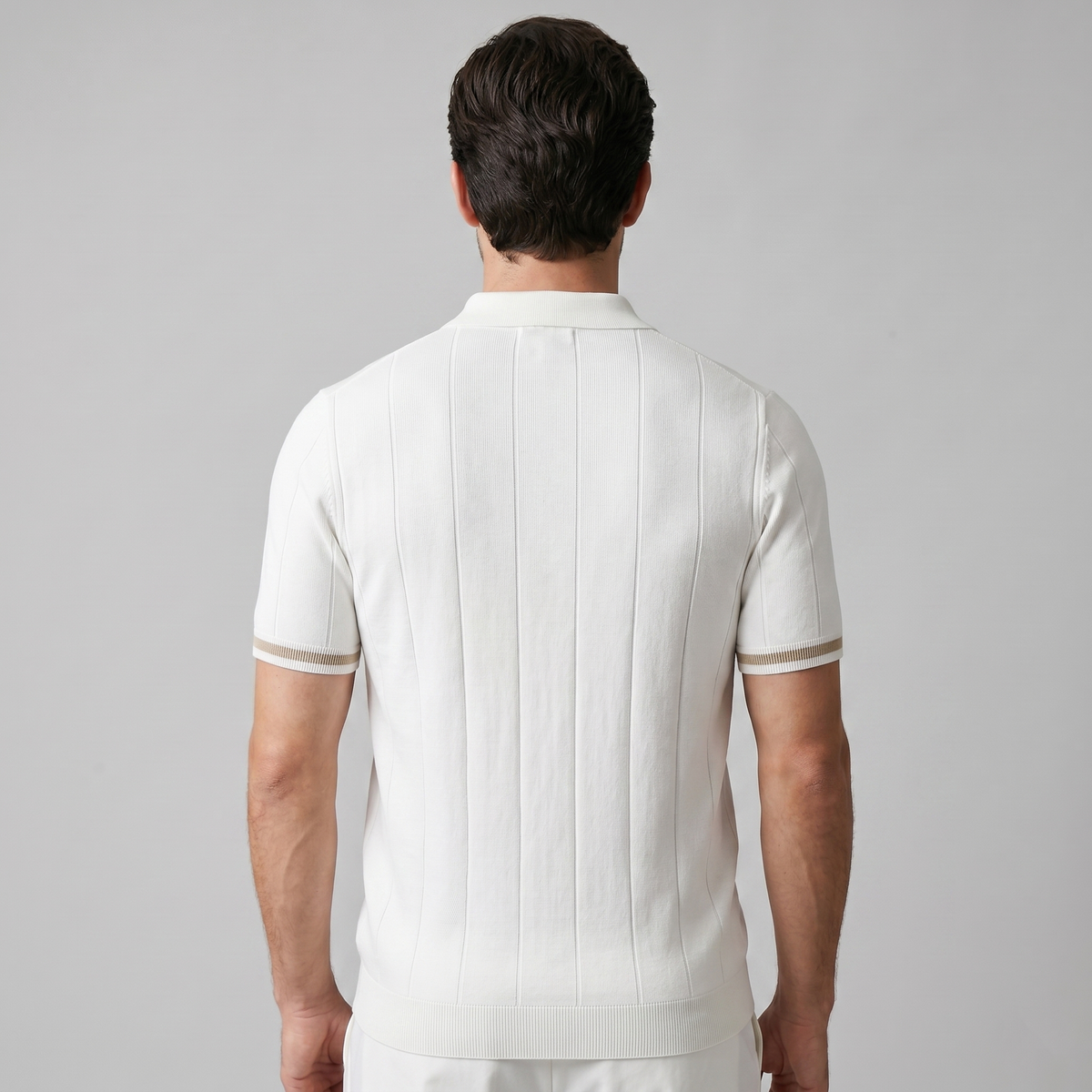 Verticale Streep Ritssluiting Poloshirt Heren - Slim Fit
