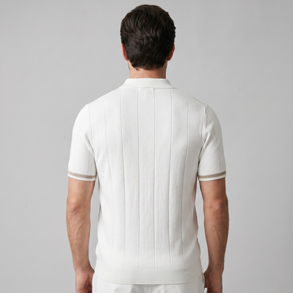 Verticale Streep Ritssluiting Poloshirt Heren - Slim Fit
