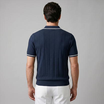 Verticale Streep Ritssluiting Poloshirt Heren - Slim Fit