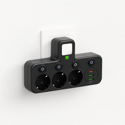 Compacte Powerstrip met USB en USB-C - Meervoudige Aansluitingen
