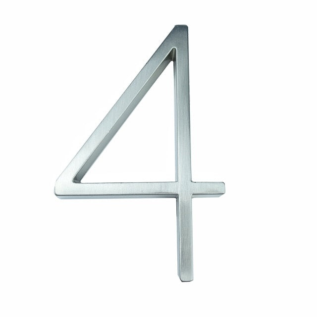 Moderne zilveren huisnummer - 5 inch roestvrij staal