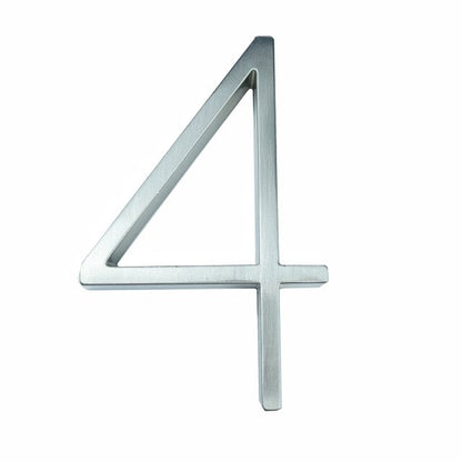 Moderne zilveren huisnummer - 5 inch roestvrij staal