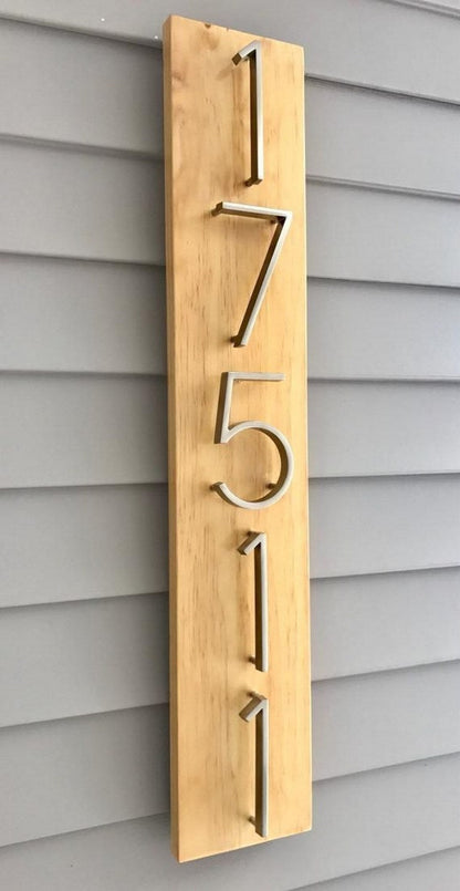 Moderne zilveren huisnummer - 5 inch roestvrij staal