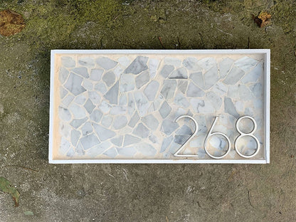 Moderne zilveren huisnummer - 5 inch roestvrij staal
