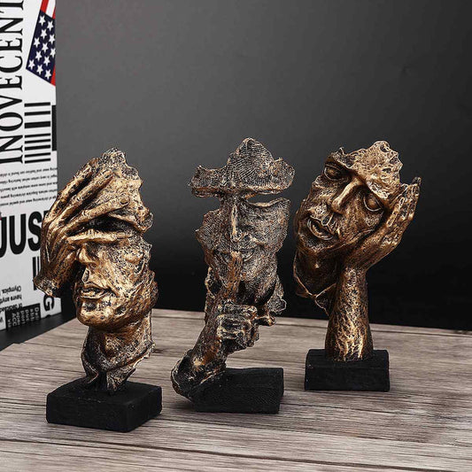 Abstracte Gouden Sculptuur "NordicLijn" – Moderne Scandinavische Decoratie