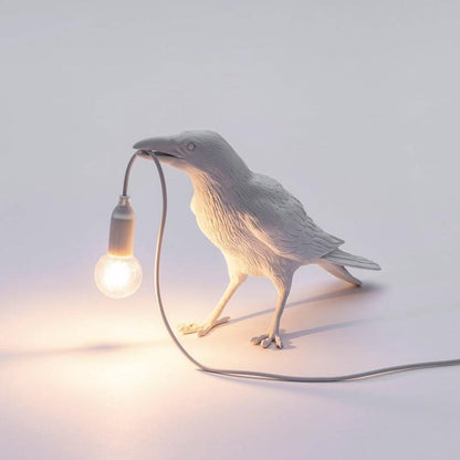 NachtRaaf Sfeerlamp – Decoratieve vogellamp van hars voor warme verlichting