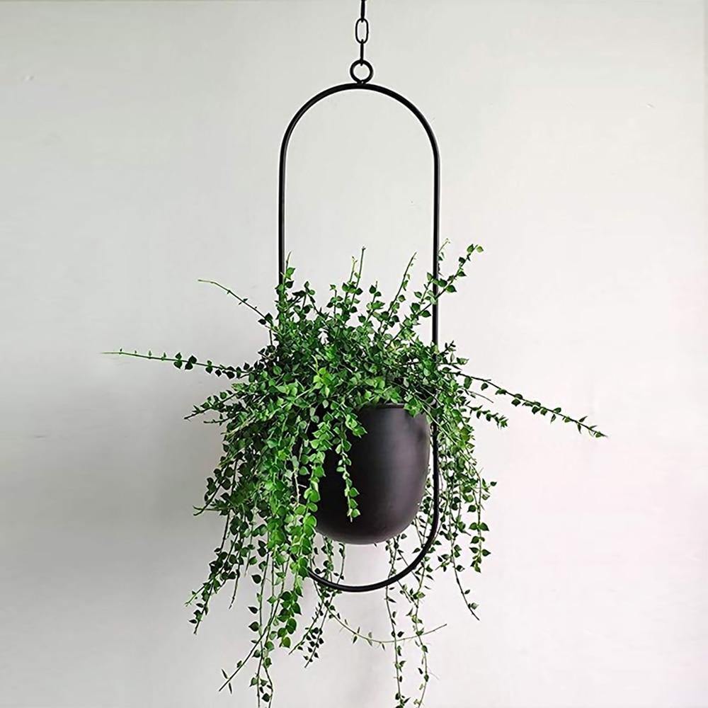 HaloRing Hangplantenhouder – Metalen hangende plantenbak voor binnen en buiten