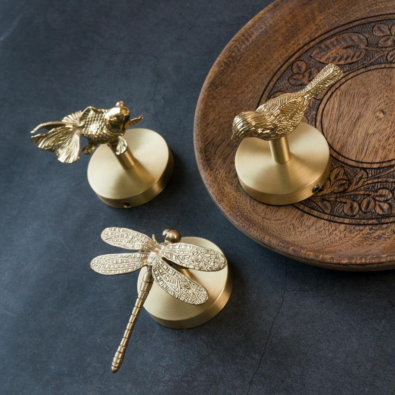 Gouden Messing Muurhaken – Handgemaakte Dierenontwerpen voor Stijlvolle Wanddecoratie