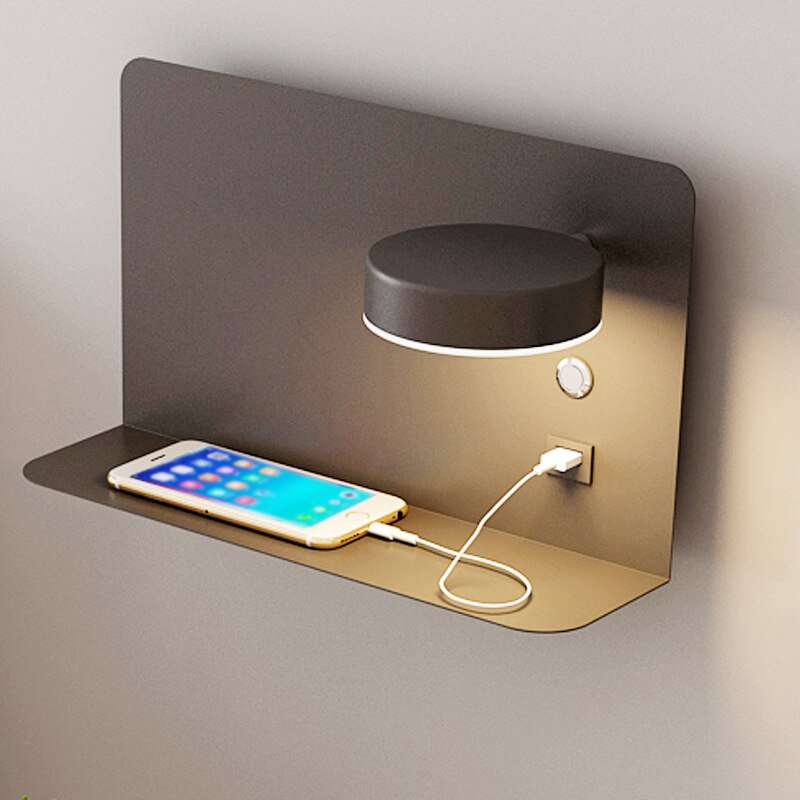 Metalen Wandlamp met USB-Oplaadpoort Driekleur Licht Brilux