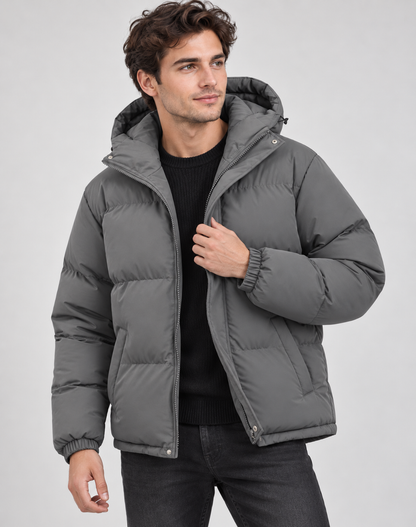 Gewatteerde Puffer Winterjas Heren met Capuchon en Ritssluiting