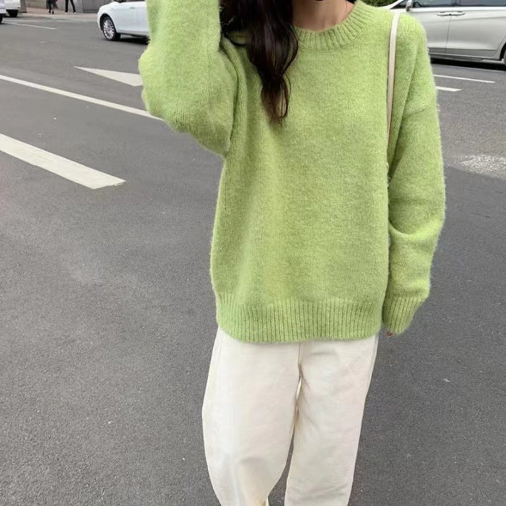 Oversized Damestrui – Comfortabele Gebreide Trui met Lange Mouwen