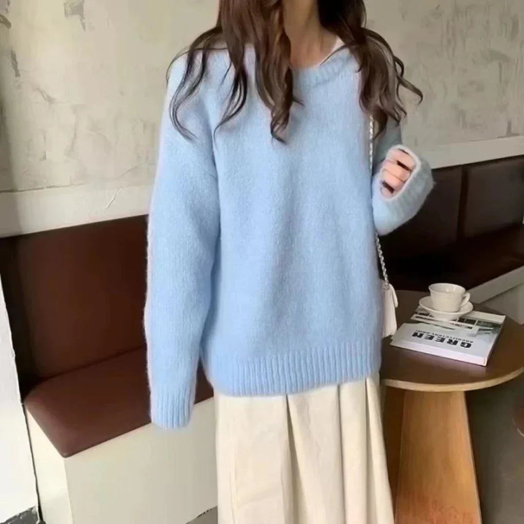 Oversized Damestrui – Comfortabele Gebreide Trui met Lange Mouwen