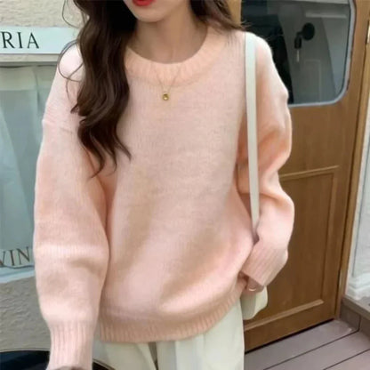Oversized Damestrui – Comfortabele Gebreide Trui met Lange Mouwen